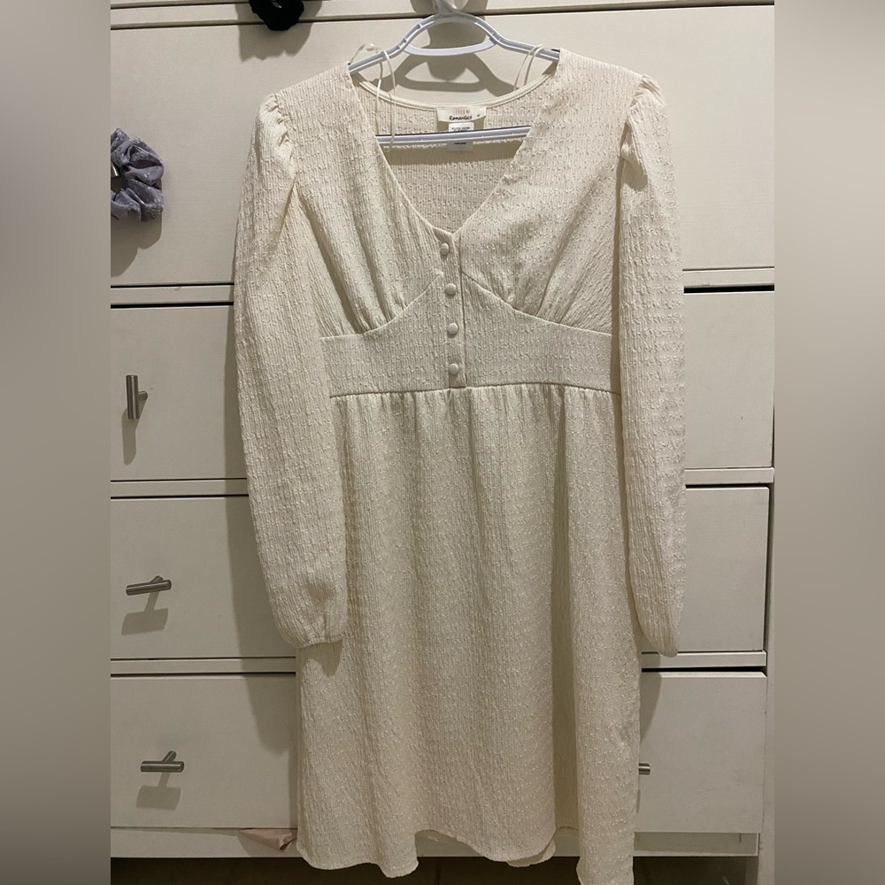Boho Cream Long Sleeve Dress